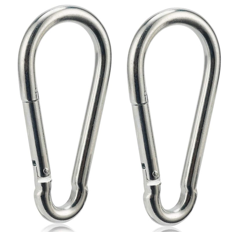 OWAYOTO Carabiner Clip 4 Inch Spring Snap Hook Heavy Duty 2pcs 10x100mm for Hammock Punching Bags Swing Chairs Gym Equipment Camping Hiking - Image 1
